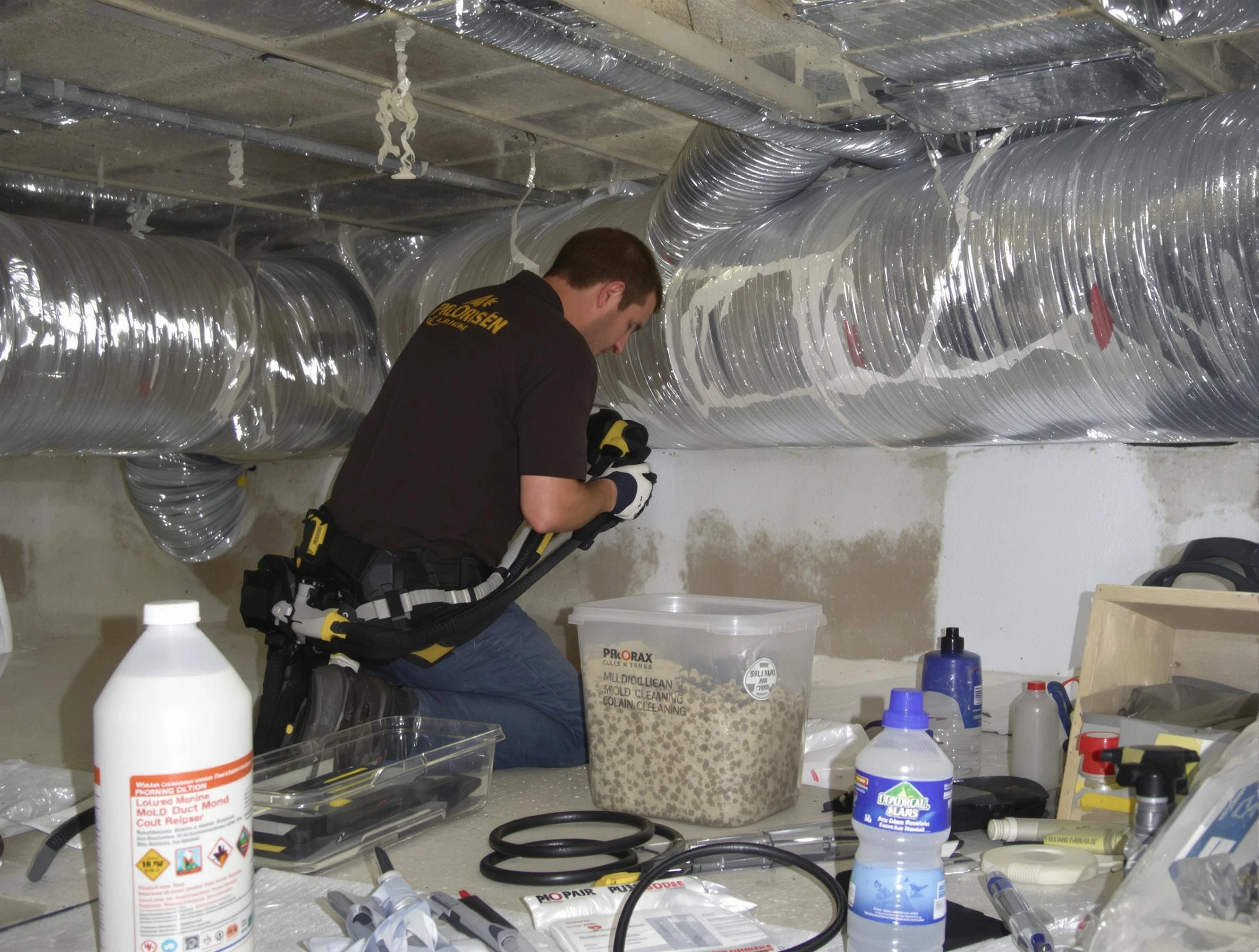Farr West Air Duct Cleaning specialist performing professional mold removal from air ducts in Farr West
